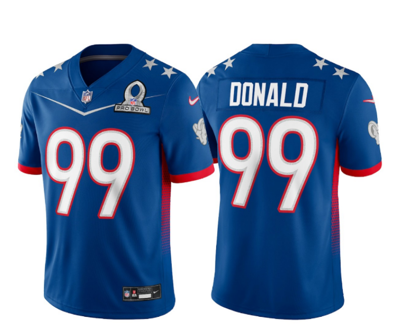 2022 Men Los Angeles Rams 99 Donald Nike blue Pro bowl Limited NFL Jersey